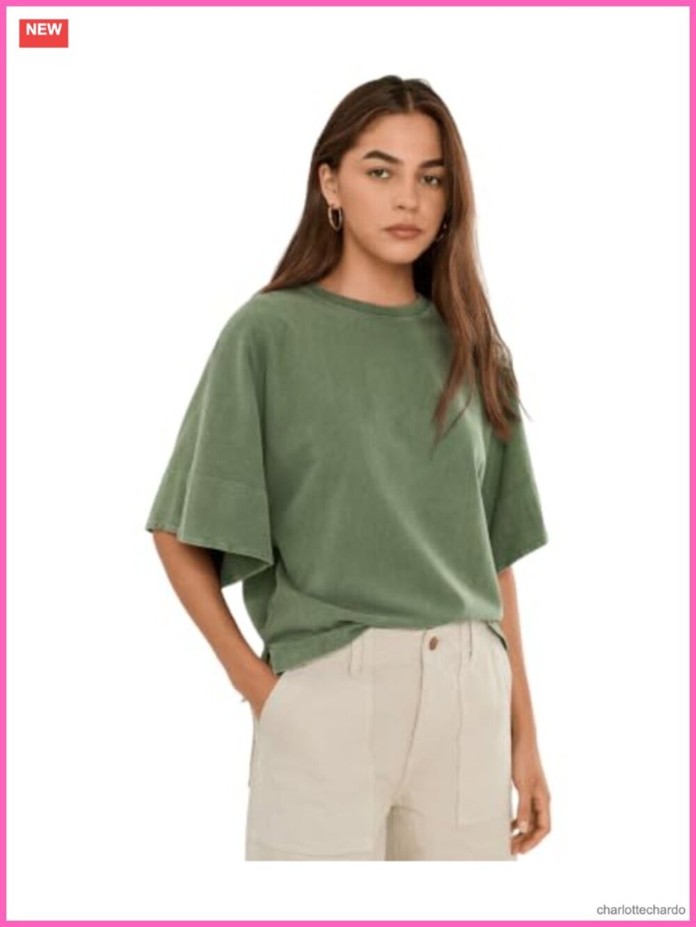Relaxed Fit Boxy Boat Neck Ribbed Dolman Tee